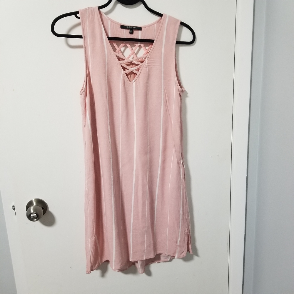 19 Cooper pink & white striped dress size XS
